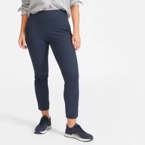 Everlane Curvy Side-Zip Stretch Cotton Pant - Navy